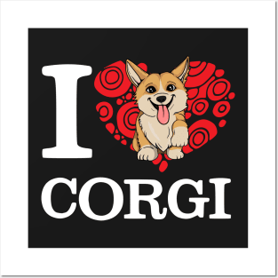 I Love Corgi T-shirt Posters and Art